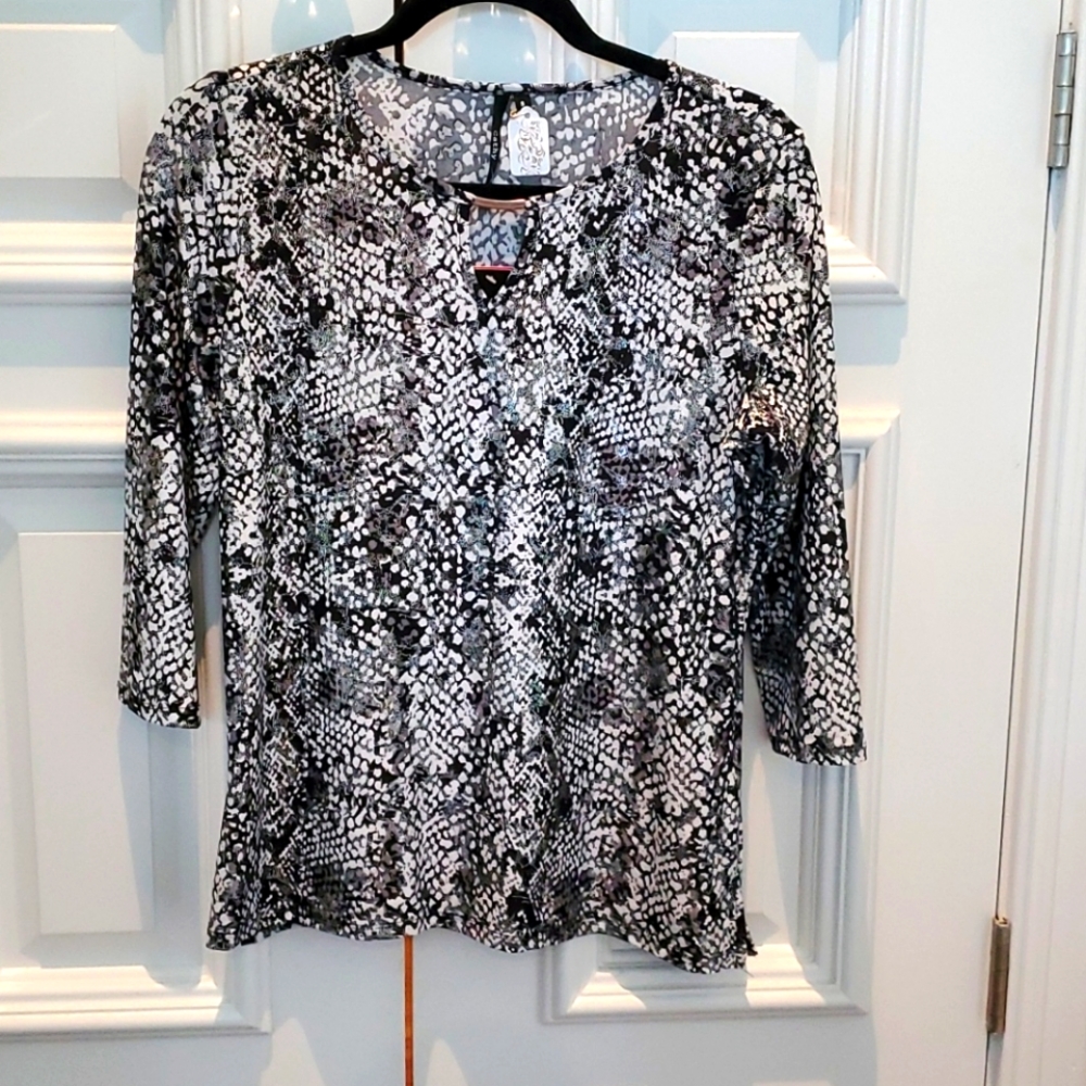 Cathy stretch spandex animal print top S